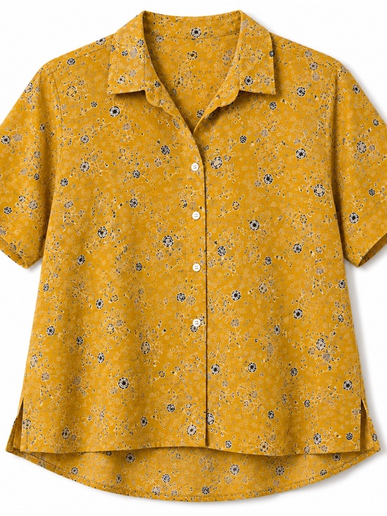 Rachel Zoe Tops - Rachel Zoe 100% Linen Floral Button Front Blouse